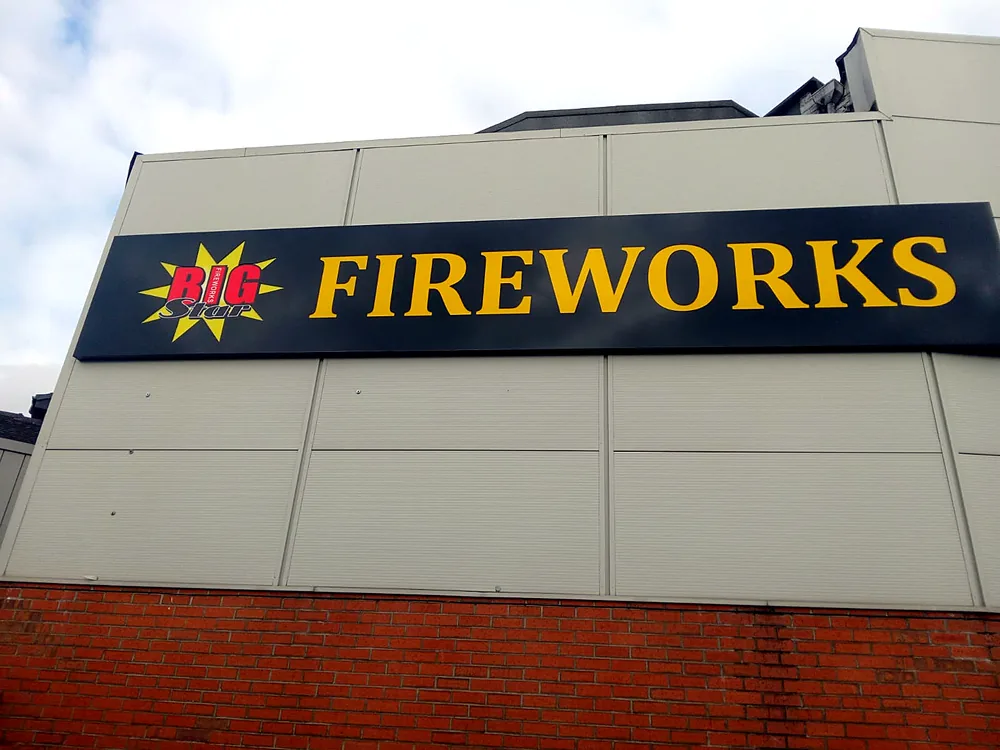 Fireworks — large-format printed signage by New Smart Signs